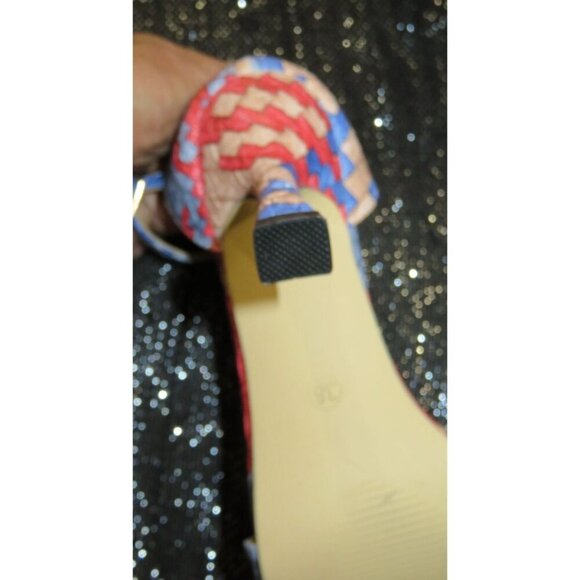 JUSTFAB Braided Vegan Leather Ankle Strap Stiletto Heeled Sandals size 38 US 8 - Picture 9 of 12